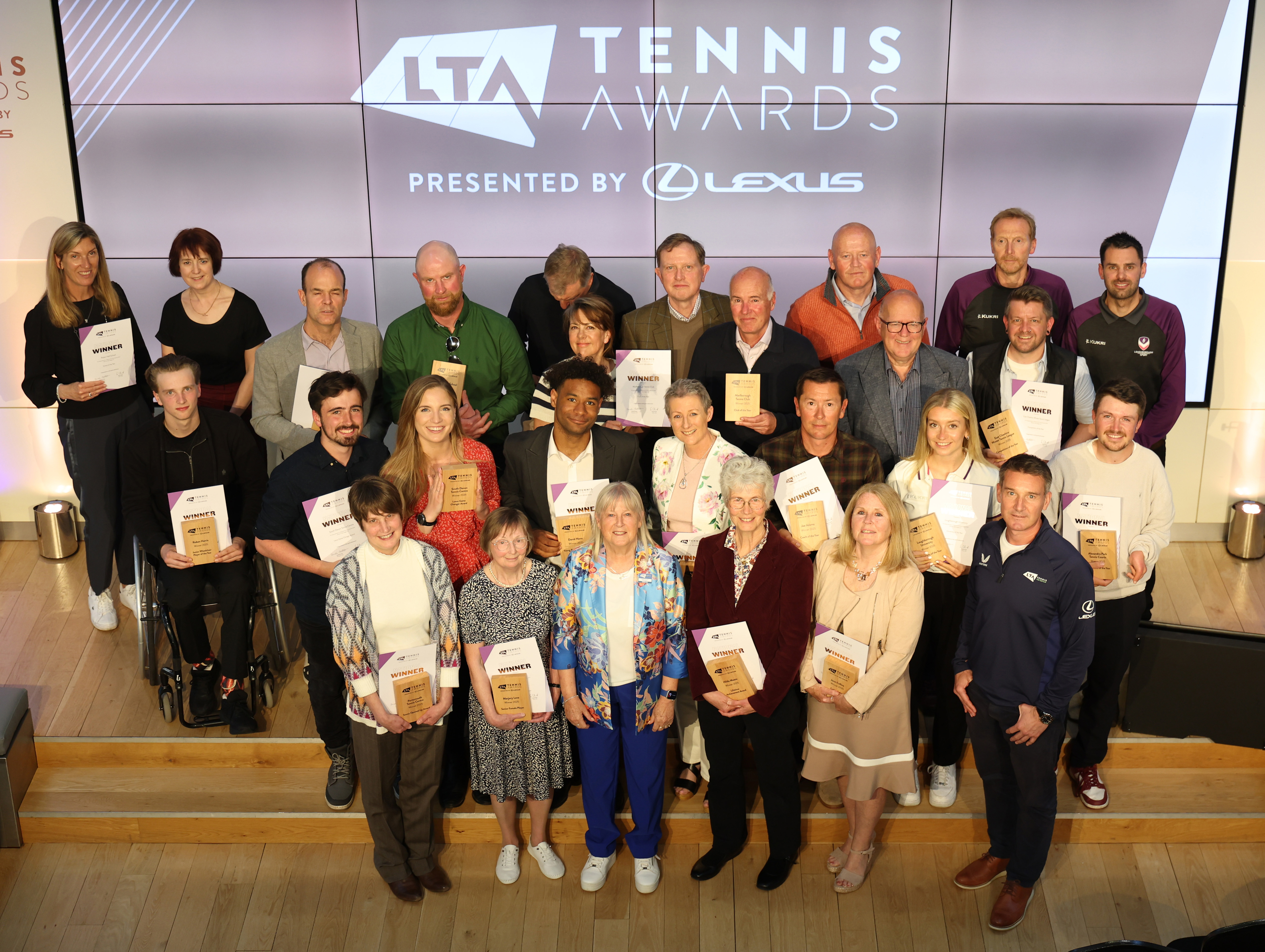 National winners crowned at the 2025 LTA Tennis Awards, presented by Lexus