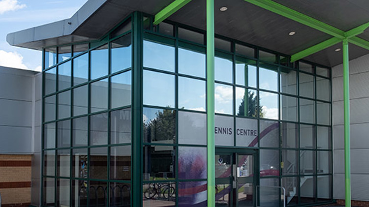 The outside of Loughborough University National tennis academy 