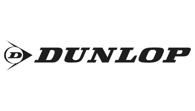 Black Dunlop logo on a transparent background