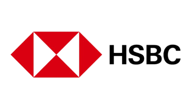 HSBC logo in red and black with a transparent background