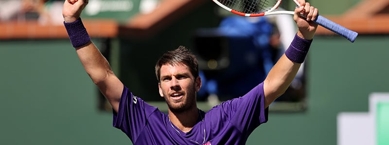 Cameron Norrie celebrating his win at Indian Wells