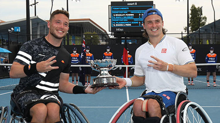Alfie Hewett and Gordon Reid won their third successive Australian Open men’s wheelchair doubles title
