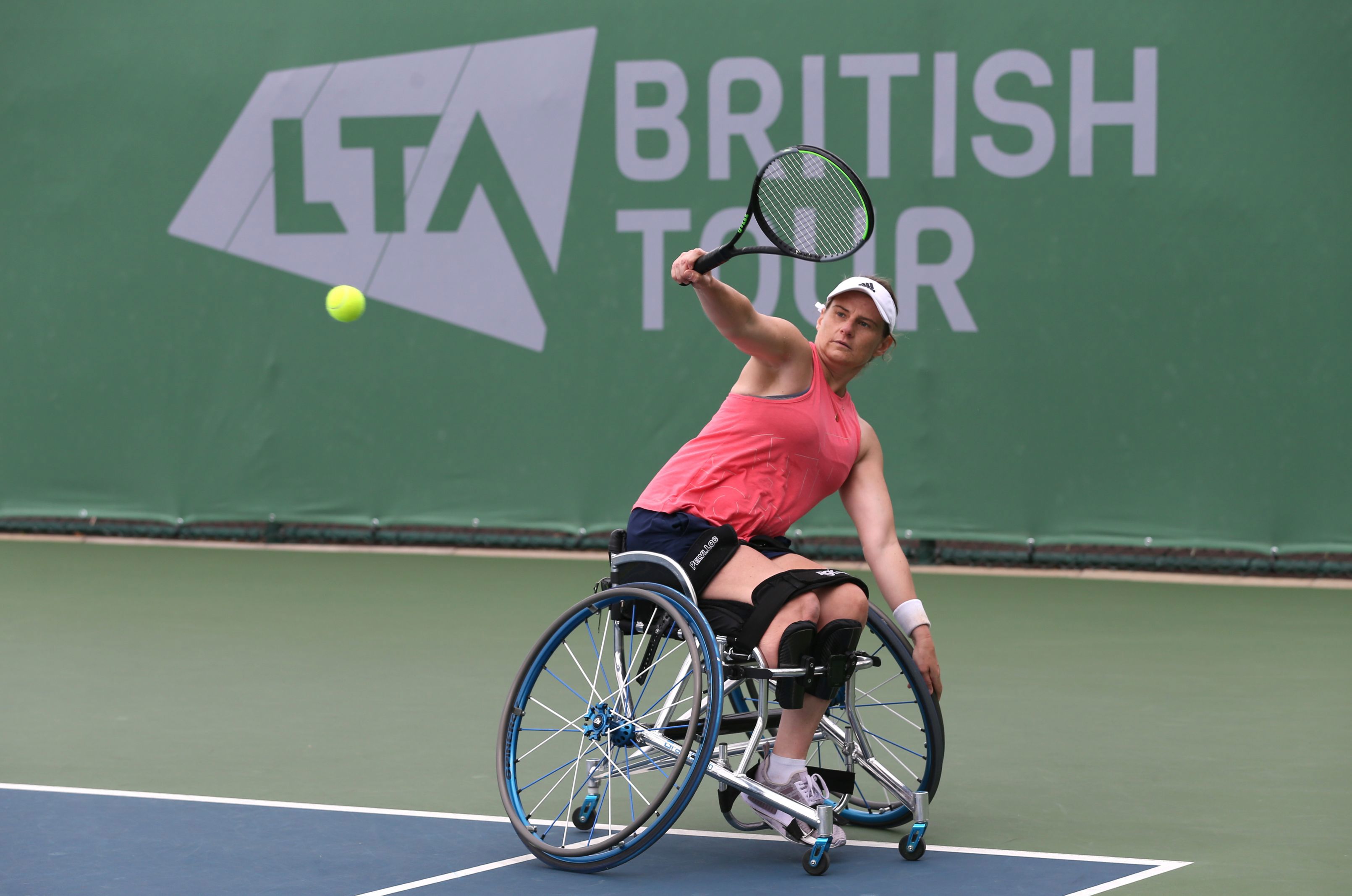 Cornelia Oosthuizen hitting a backhand at the National Tennis Centre