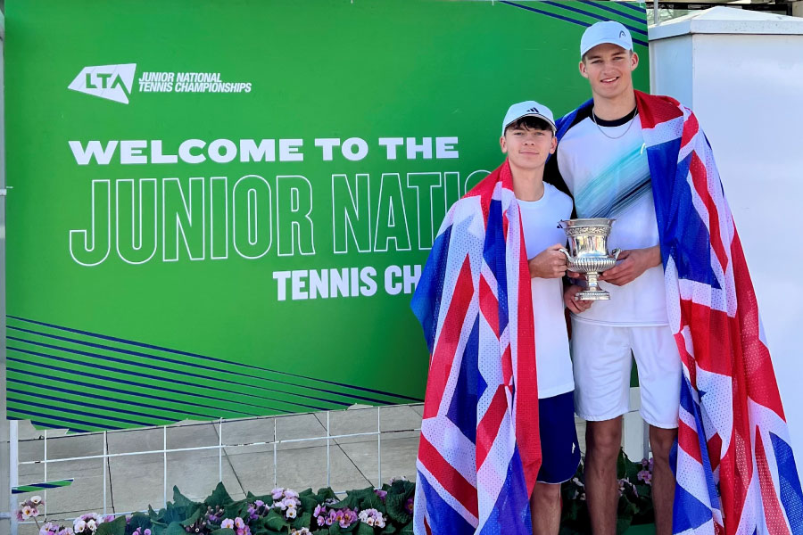 charlie and henry boys u18 doubles winners