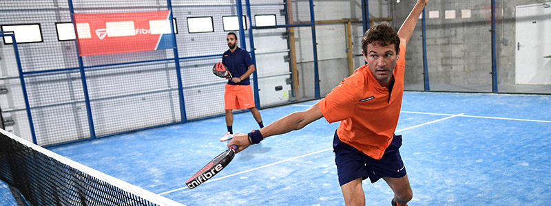 Two men playing Padel