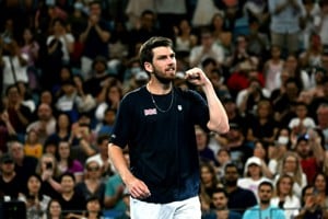 Cam Norrie celebrates his victory over Rafael Nadal at the United Cup