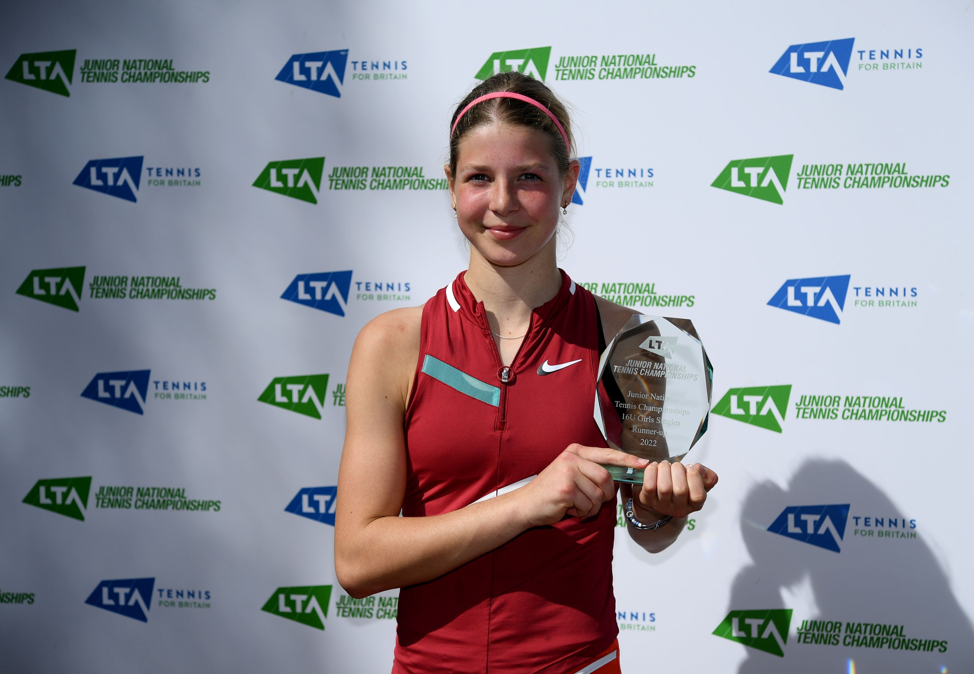 Hannah Klugman with the runners-up trophy at the Junior Nationals