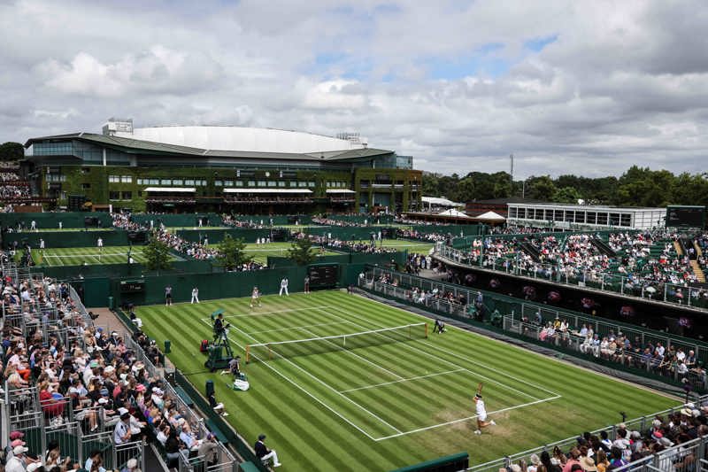 A view of wimbeldon taking place