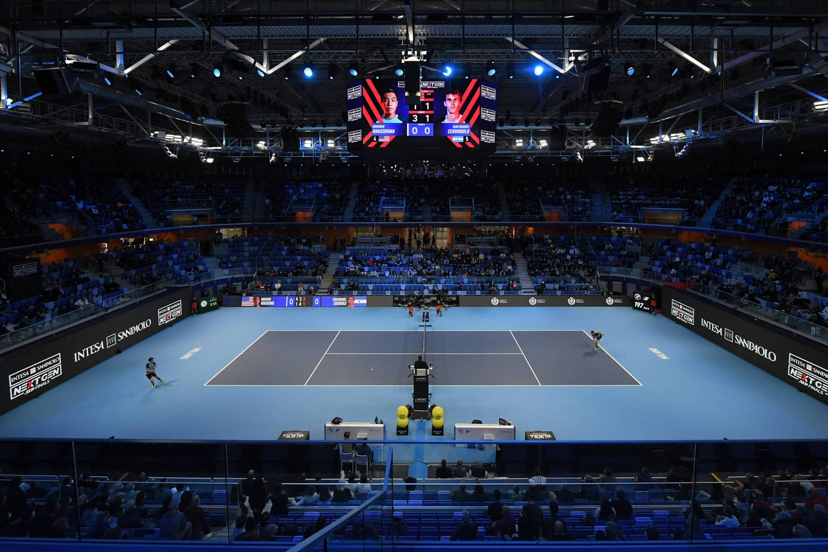 Centre Court at the 2021 Next Gen ATP Finals in Milan