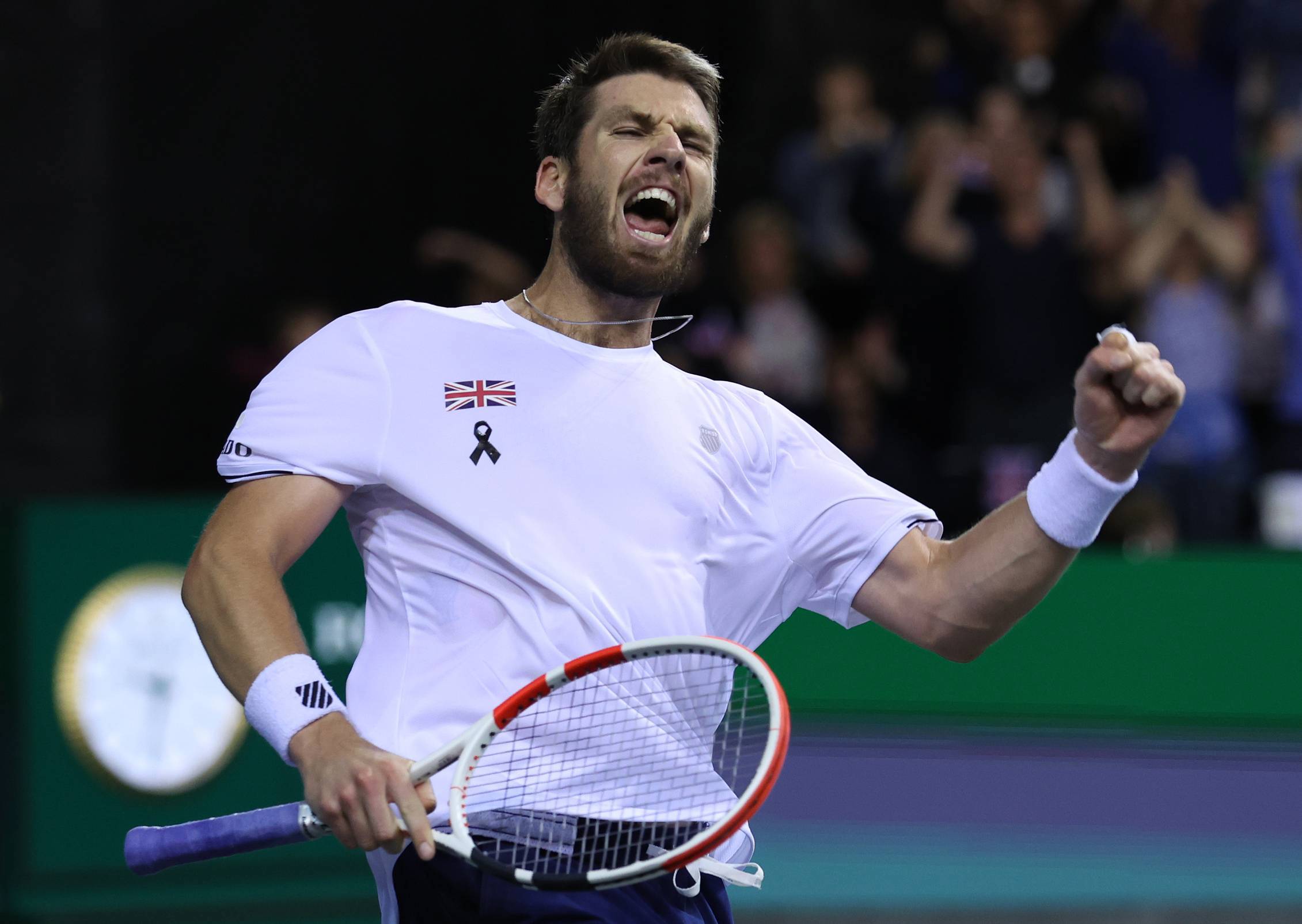 Cam Norrie celebrates a comeback victory over Taylor Fritz at the Davis Cup Finals 2022