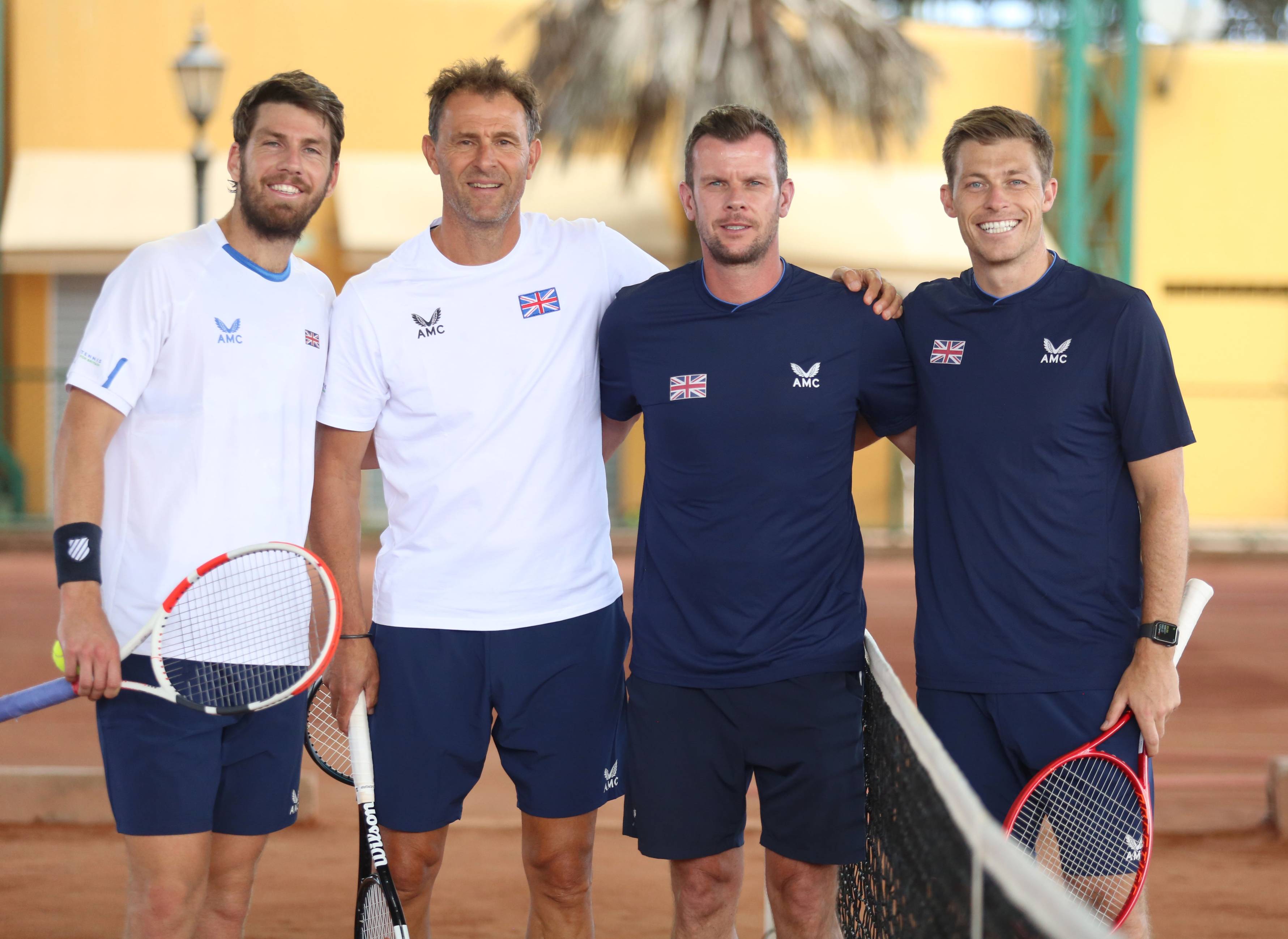 Cam Norrie, Colin Beecher, Leon Smith and Neal Skupski at the Davis Cup Qualifier in Colombia