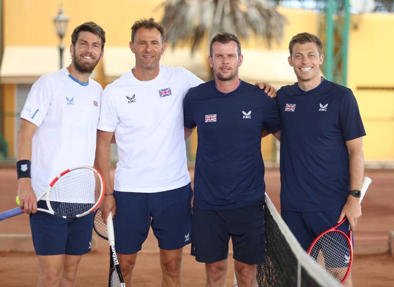 Cam Norrie, Colin Beecher, Leon Smith and Neal Skupski at the Davis Cup Qualifier in Colombia