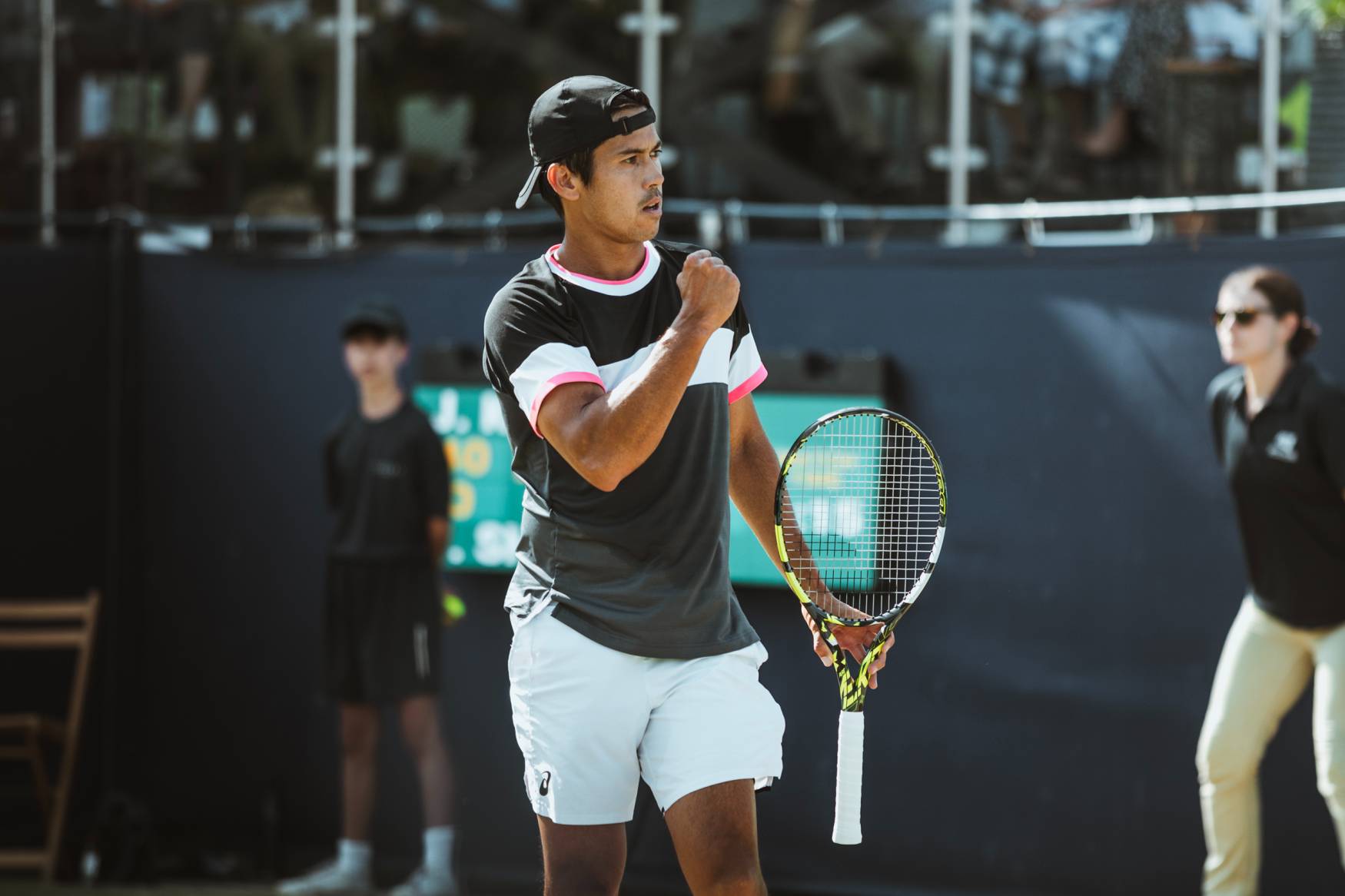 Jason Kubler fist pumps ate the Lexus Ilkley Trophy