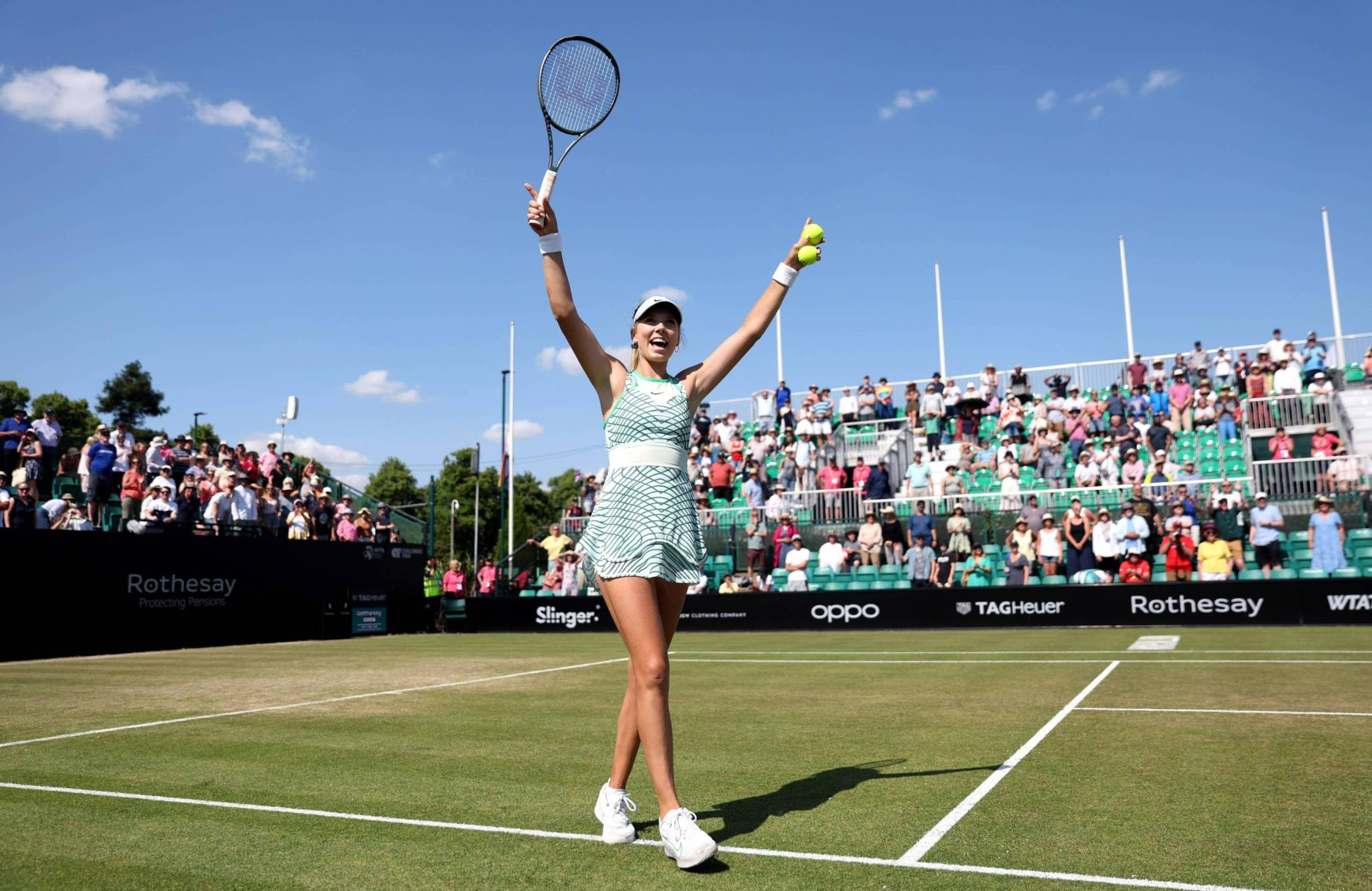 Katie Boulter celebrates reaching her first Rothesay Open Nottingham semi-final
