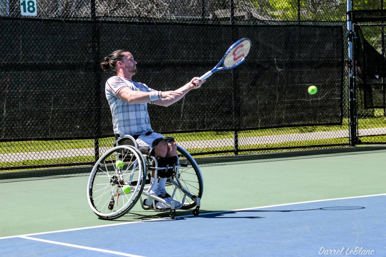 Gordon Reid hitting a forehand at the Cajun Classic 2023