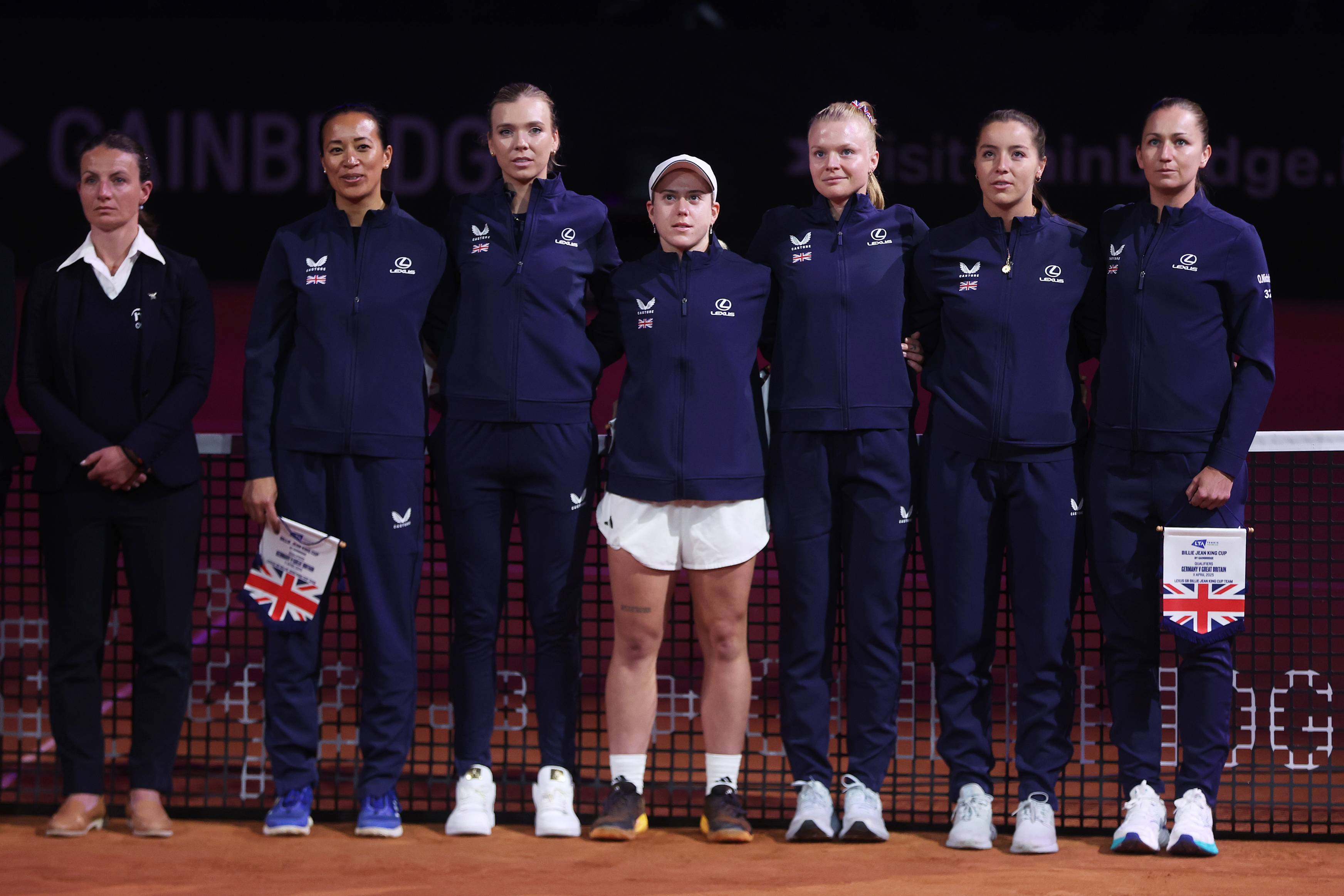 The Lexus GB Billie Jean King Cup team getting ready to face Germany