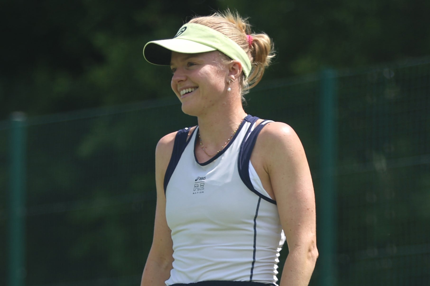 Harriet Dart smiles during practice at the Lexus Nottingham Open