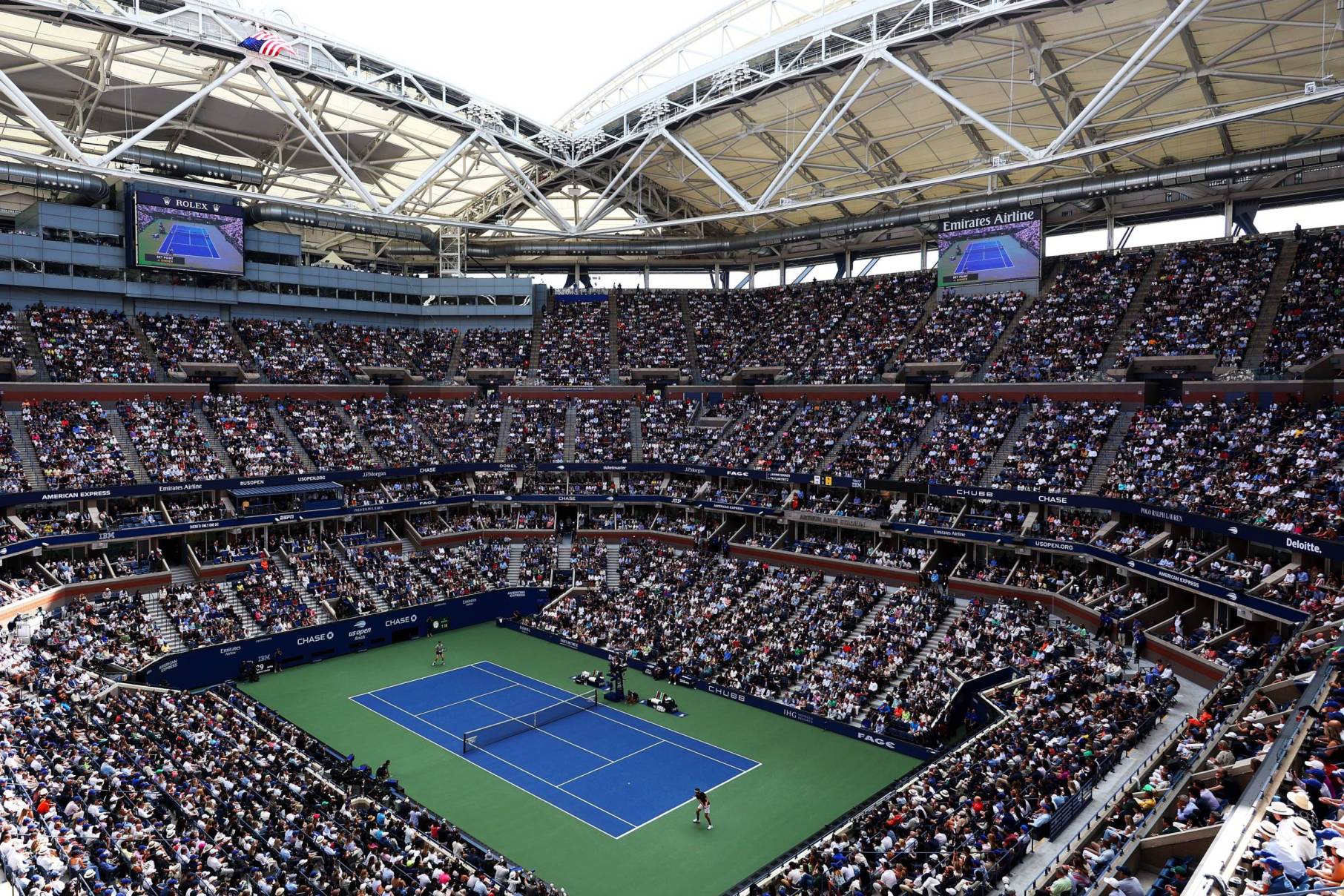 Stadium view of Arthur Ashes Stadium at the US Open