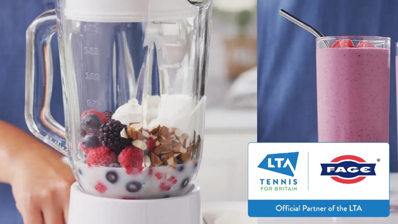 A blender making a smoothie