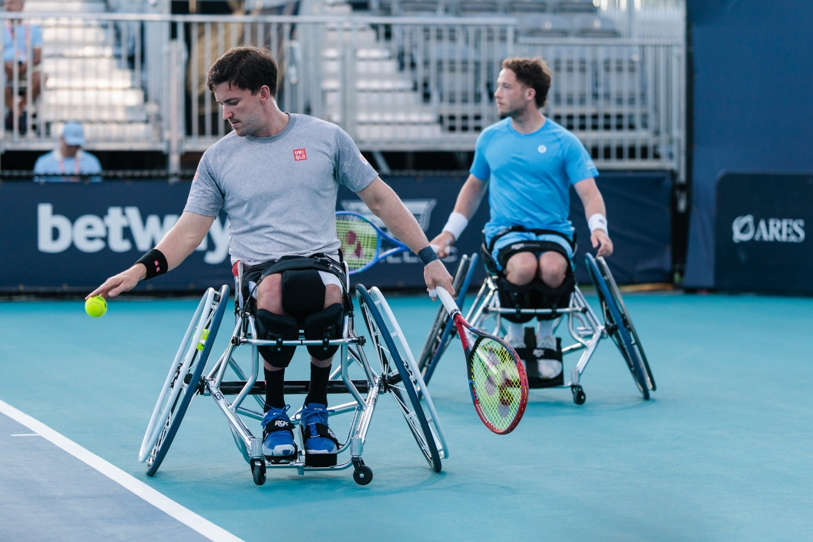 Gordon Reid and Alfie Hewett in action at the Miami Open