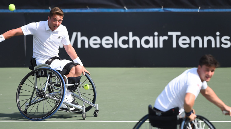 Alfie Hewett and Gordon Reid playing tennis