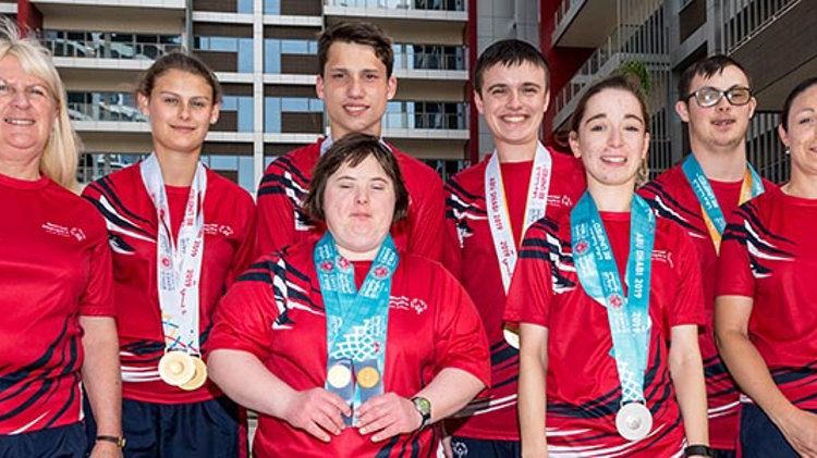 The six tennis players representing GB at the Special Olympics in Abu Dhabi