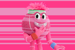 A picture of our pink Tennisable Dash, the fast one.
