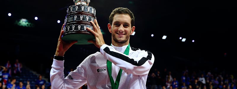 James Ward with the 2015 Davis Cup trophy