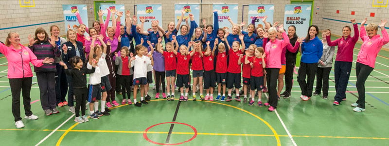 A group shot of the Miss Hits group in Edinburgh with Judy Murray