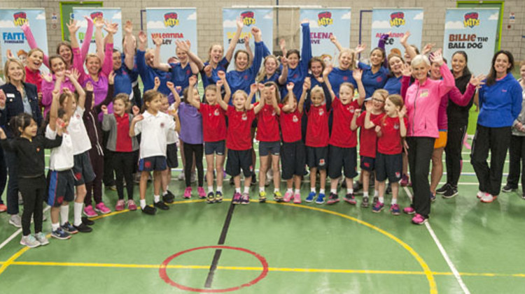A group shot of the Miss Hits group in Edinburgh with Judy Murray