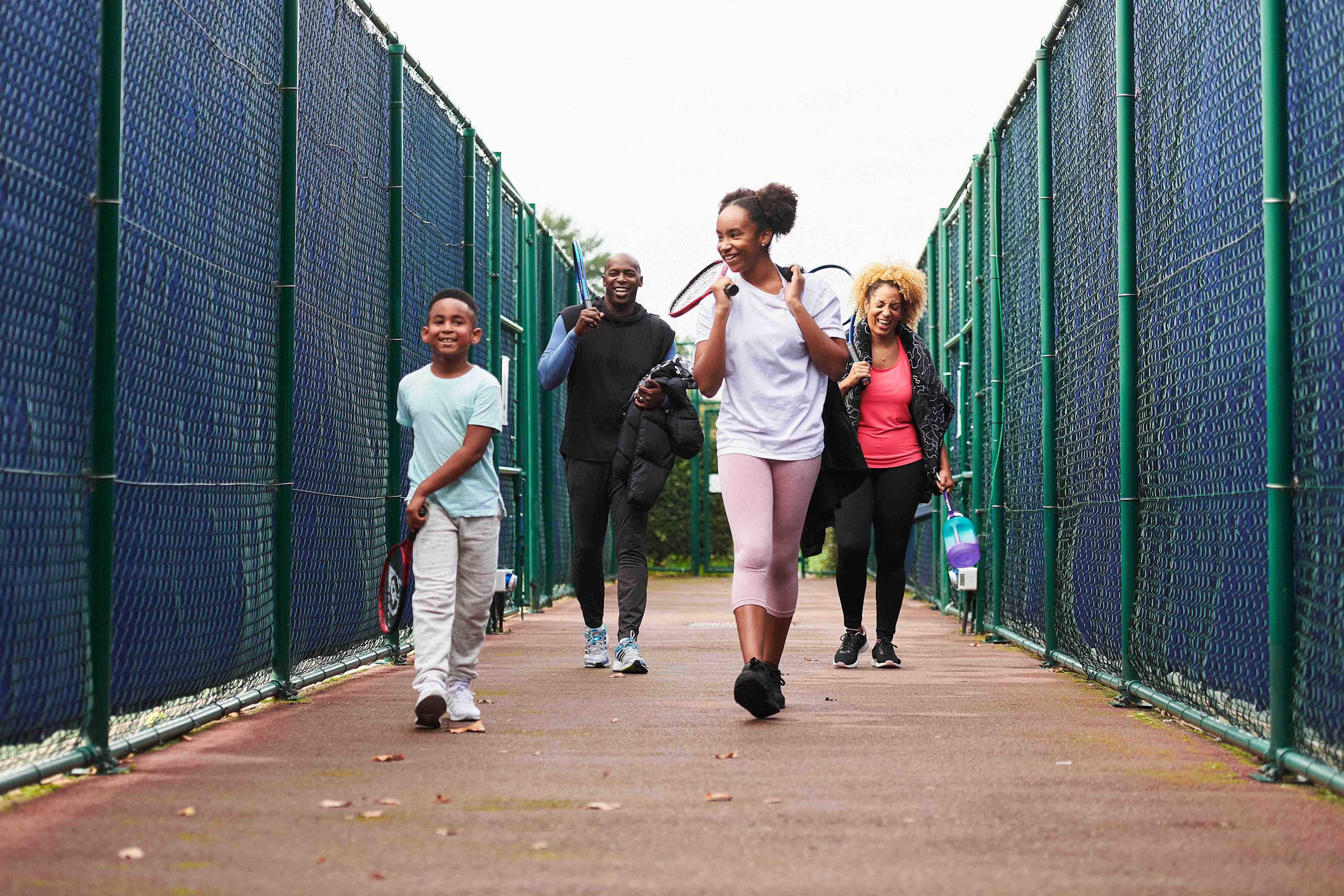 Family on their way to an LTA Big Tennis Weekend