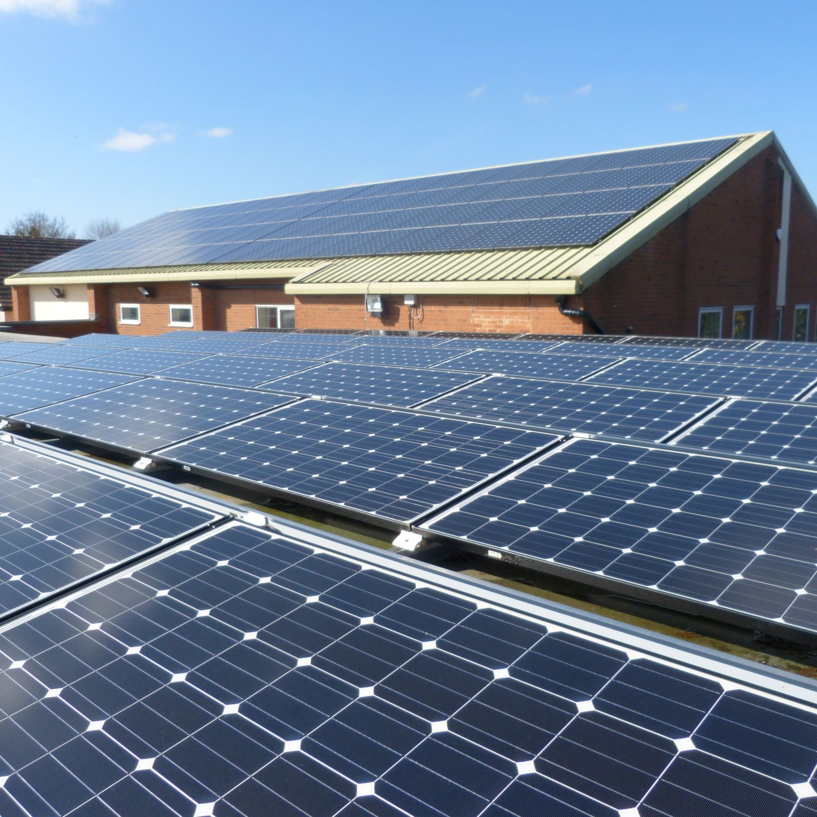 Solar panels on Desford Tennis Club roof